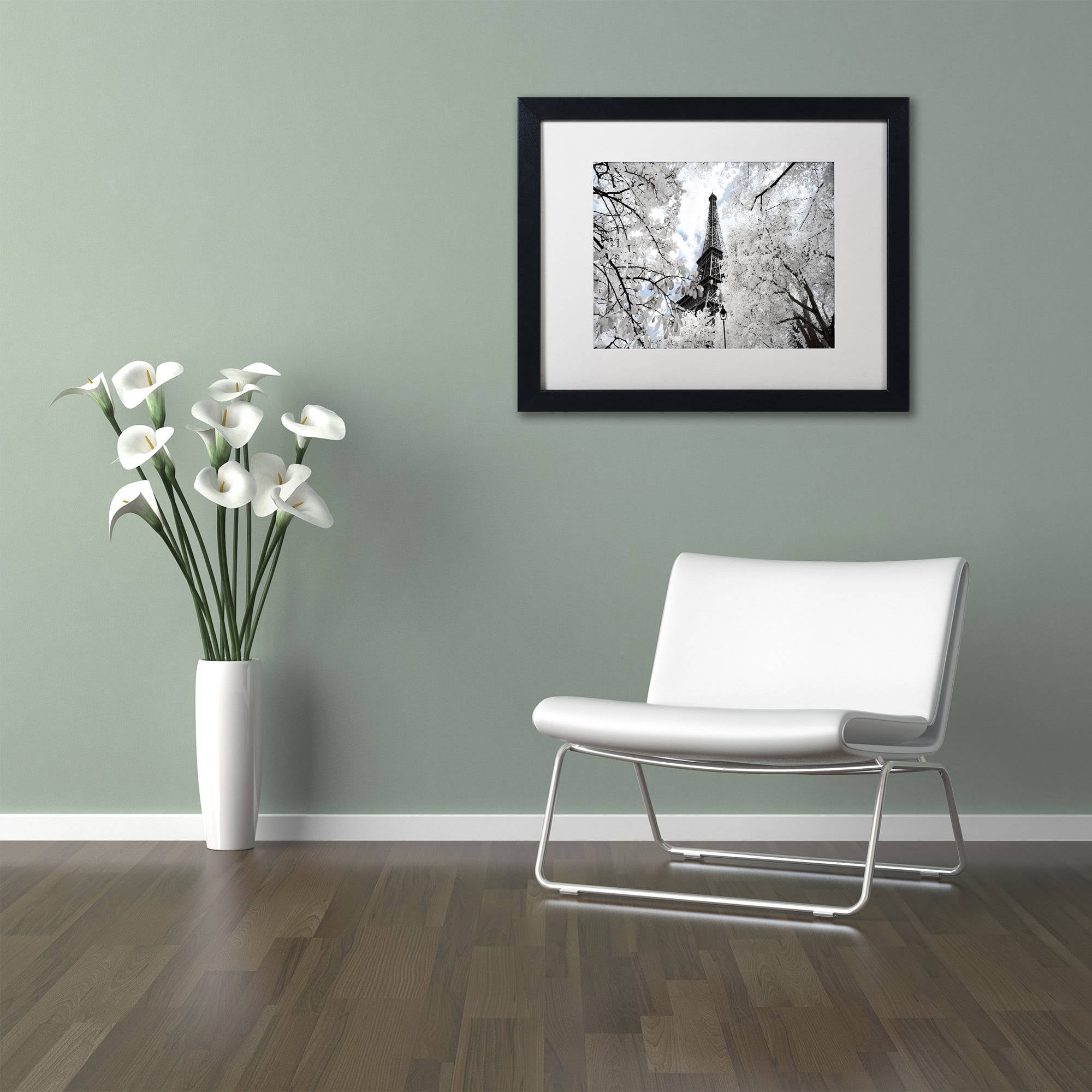 Trademark Fine Art "Another Look at Paris V" Canvas Art by Philippe Hugonnard, White Matte, Black Frame
