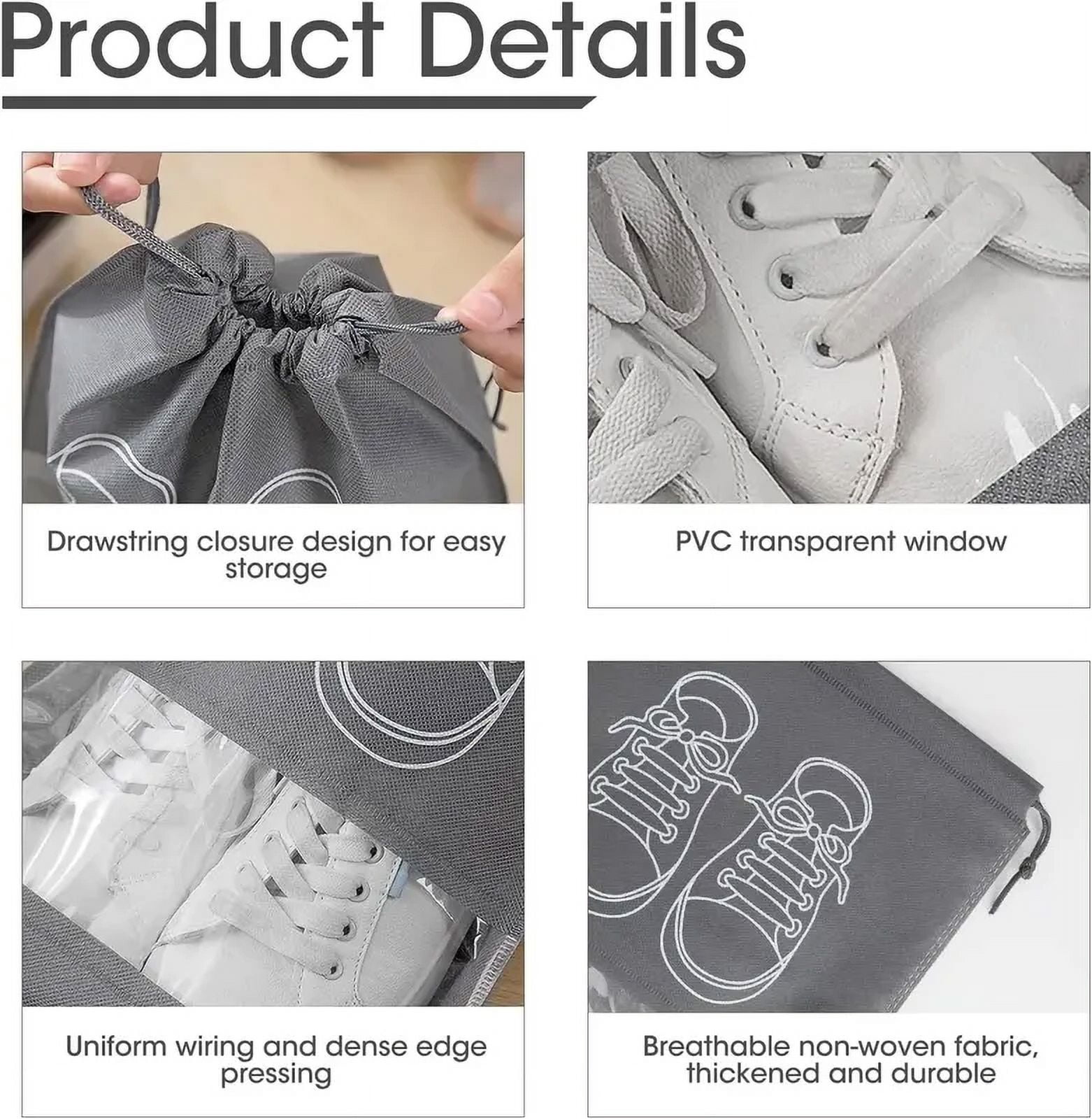 Shoes Storage Organizer Bags Non-Woven Shoe Dust Bags Portable Travel Shoe Bag Shoes Storage Packing Pouch Organizers