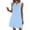 *Light Blue, variant on VBVC Women's Sleeveless Lace Insert Split Neck Dress , Ladies' Casual Loose Mini Tunic Dress , Summer Solid Color Shift Dress For Women, S-3XL