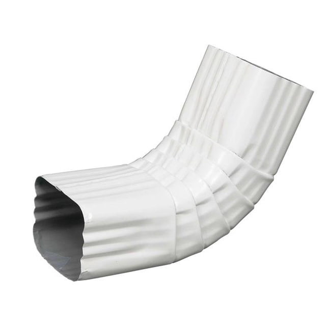 3 x 3 x 2 in. A Front Aluminum Gutter Elbow White