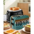 thumbnail image 4 of Teal Brown Home Small Toaster Cover 2 Slice, Kitchen Appliance Covers, Vintage Wooden Farmhouse Retro Toaster Oven Cover with Loop, Bread Machine Cover Polyester Dust Cover Protection, 4 of 4