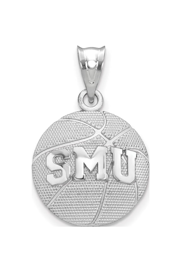 Sterling Silver Southern Methodist University Basketball Pendant (25 X 16) Made In United States ss507smu