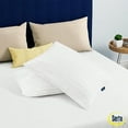 thumbnail image 2 of Won't Go Flat Standard Queen Size Set Of 2 Down Alternative Bed Pillows Extra Life Foam Core With Medium Support Perfect For Back Stomach Or Side Sleepers White 2 Count, 2 of 8