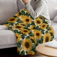 thumbnail image 3 of Sunflower Blanket Soft Cozy Warm Throw Blanket for Couch, Plush Fuzzy Flannel Fleece Blankets for Sofa, Summer Floral Botanical Watercolor Yellow Green Bed Blankets Lightweight Gifts for Men, 30"x40", 3 of 9