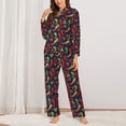 thumbnail image 2 of Honeii Red Chili print Women's Pajama Sets Long Sleeve Button Down Sleepwear Nightwear Soft Pjs Lounge Sets-XX-Large, 2 of 7