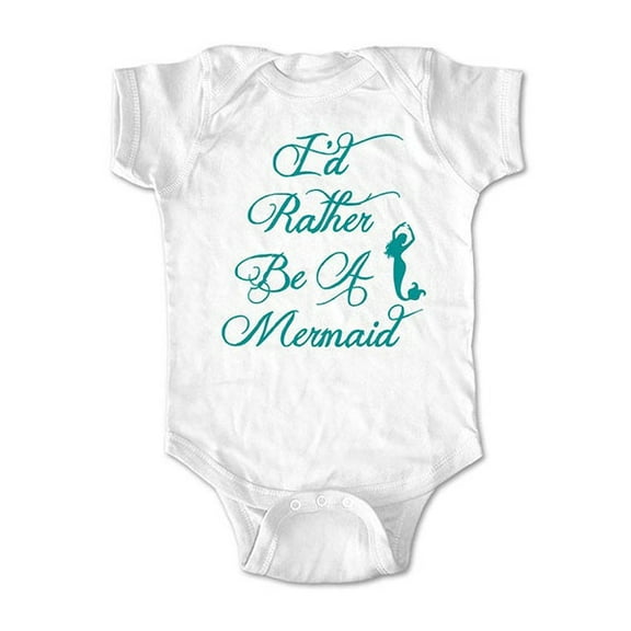 I'd rather be a Mermaid - wallsparks cute & funny Brand - baby one piece bodysuit - Great baby shower gift!