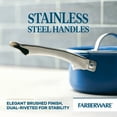thumbnail image 6 of Farberware Vibrance 12 Pcs Ceramic Nonstick Cookware Set with Cooking Tools, Stainless Steel Handles, Dishwasher Safe and Oven Safe to 500°F, Blue, 6 of 15