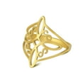 thumbnail image 5 of Hyasfey Ladies Ring Geometric Electroplating Hollowed Pattern Bright Luster Smooth Surface Dress Up Jewelry Witch Knot Stainless Steel Ring for Daily Wear, 5 of 8