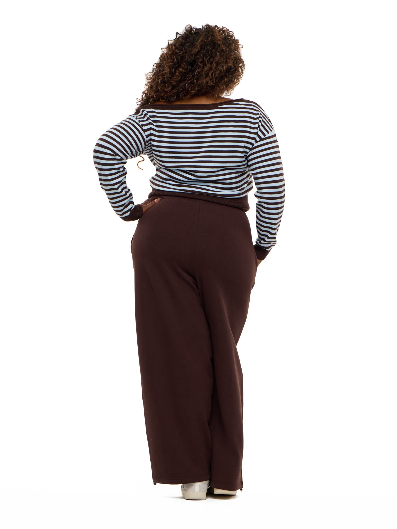 Forever 21 Women's Barrel Leg Joggers with Drawstring Waist and Bungee Hem, Fleece Balloon Pants with Side Pockets, Brown, XXS-4X