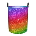 thumbnail image 1 of Balery Colorful Glitter Cesta de ropa redonda con asas, impermeable, independiente, para ropa, juguetes, dormitorio y familia-Small, 1 of 6