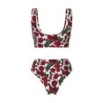 thumbnail image 5 of Daiia Rose Flowers Women's Bikini Set Two Piece Swimsuit High Waisted Bikini Adjustable Straps Bikini Perfect for Beach, Pool, and Summer Vacation-Small, 5 of 9