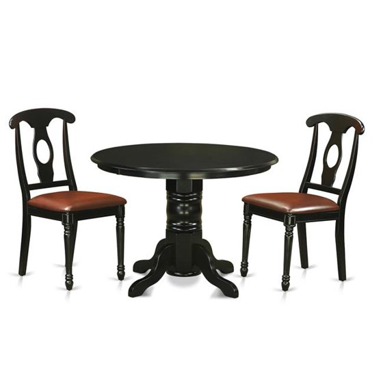 Table Chair Set Dining Room Table 2 Chairs Black 3 Piece