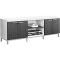 thumbnail image 3 of Pemberly Row 60" TV Console with 2 Storage Cabinets in White and Gray, 3 of 5