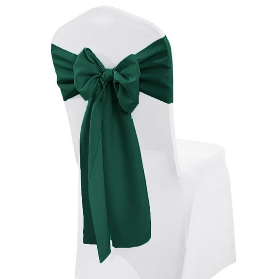 Wedding Linens Inc. (10 pcs) 8" x 108" Polyester Premium(200 GSM) Cotton Chair Sashes for Wedding, Events, Party Décor use - Hunter Green / Holly Green