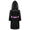 thumbnail image 2 of Doomiva Enfants Garçons Robe de Boxe Art Martial Muay Thaï Uniforme Manches Longues Kick Boxe Robe à Capuche Tenues Noir&Rose C 6, 2 of 5