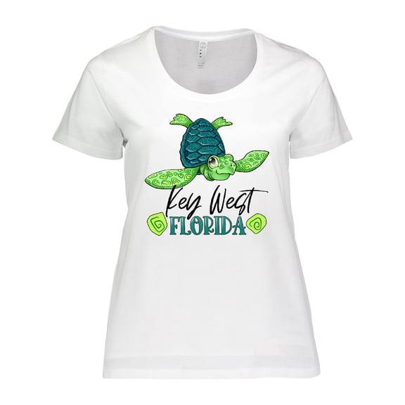 Inktastic Key West, Florida Happy Sea Turtle Women's Plus Size T-Shirt