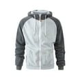 thumbnail image 6 of Curuila Mens Hoodies Color Block Long Sleeve Zipper Pullover With Pocket Fashion Loose Warm Autumn Winter Sweatshirt Gray Size Xl, 6 of 7