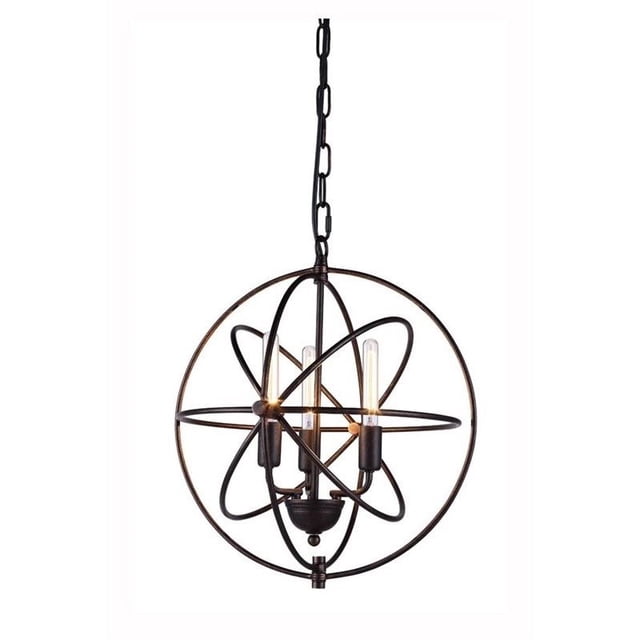 Elegant Lighting Vienna 17" 3 Light Pendant Lamp