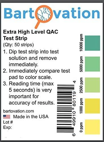 CRESTIN- Very High-Level Quaternary Ammonium (Qac, Multi Quat) Test Strips, 0-10,000 Ppm