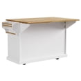thumbnail image 4 of K&K 47" White Kitchen Island - Rolling Cart with Drop Leaf & Storage, 4 of 6