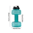 thumbnail image 3 of Dumbbell Water Bottle 2.2L – Portable Gym & Fitness Sports Bottle for Workout Hydration, See-Through Design - Green, 3 of 6