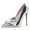 Silver, variant on Women Graceful Bows Slip On Pumps Pointed Closed Toe Stiletto Super High Heels Prom Wedding Party Dress Shoes Size 9.5 Rose Gold