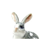 Gray Rabbit Finial Hand Painted Porcelain 2.5h