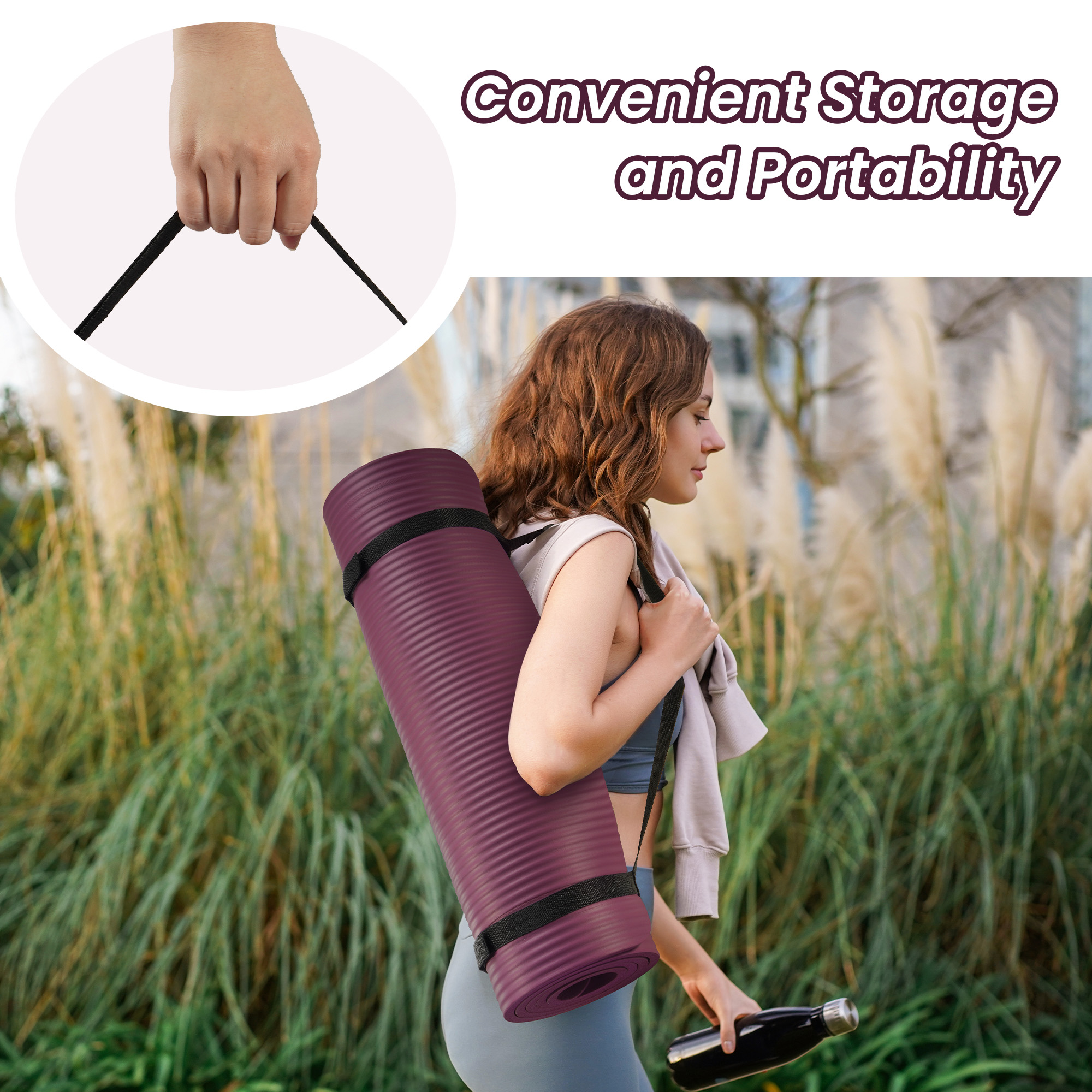 Flexwave Non-Slip Exercise Mat 71" × 24" ½" Red photo 7