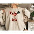 thumbnail image 2 of Santa Cocktail Sweater Shirt | Funny Holiday Santa Relaxing in Glass Graphic Sweatshirt, 2 of 7