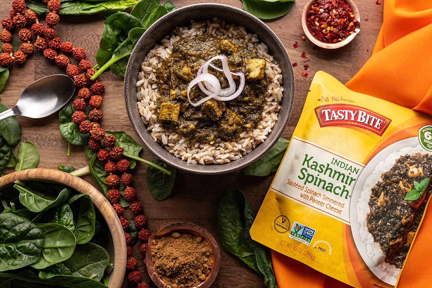 Tasty Bite Indian Kashmir Spinach, Microwaveable Ready to Eat Entre, 10 Ounce (Pack of 6)