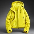 thumbnail image 4 of Warop Womans Hooded Jacket, Drawstring Hood Long Sleeve Solid Coat, Cropped Fit Outdoor Windbreaker for Hiking Trip, 4 of 4