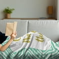 thumbnail image 3 of Enjoy the Little Things Soft Flannel Fleece Throw Blanket, Inspiration Words with Bullseye Pattern Rhombuses, Cozy Plush for Indoor and Outdoor Use, 60" x 80", Dark Yellow Turquoise, by Ambesonne, 3 of 5