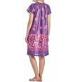 thumbnail image 2 of Dream8teen Women's Short Sleeve Muumuu Lounger Smocked Dress 7000 Purple Flower 2X-Large, 2 of 2