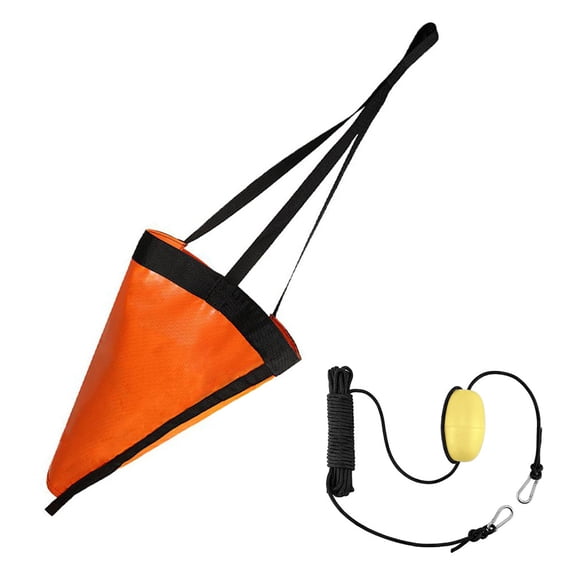 Soidarity 24 pulgadas Kayak Sock PVC Drogue Recuperación Freno de remolque Botes inflables portátiles Deportes acuáticos Canotaje Reemplazable Deportes acuáticos Naranja met bal Soidarity OD021165-06