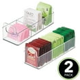 thumbnail image 2 of mDesign Plastic Condiment Organizer/Tea Bag Holder - 9" Long, 2 Pack, Clear, 2 of 9