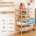 thumbnail image 4 of 5 Tier Bamboo Shoe Rack Storage Organizer for Closet, Multifunctional Stackable Free Standing Shoe Shelf, 4 of 7