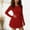 Red, variant on Dresses for Women Long Sleeve V Neck Womens Dresses Plain Pullover Short Dresses Red Fashion