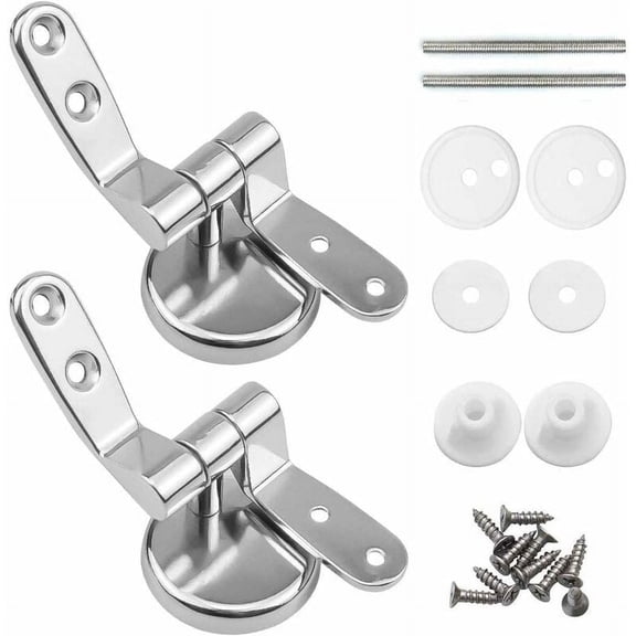 Toilet Seat Hinge, Stainless Steel Toilet Seat Bolts With Complete Replacement Parts For Wide Use In Most Toilet Seats, Including MDF, Wooden And Resin Types