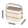 thumbnail image 3 of Boîte À Lunch En Acier Inoxydable,Compatible Micro-Ondes,Double Couche,Compartiments Multiples,Pour Enfants,École,Bureau,Rangement Facile,for Shelf Organization,PENDANE,Khaki, 3 of 8