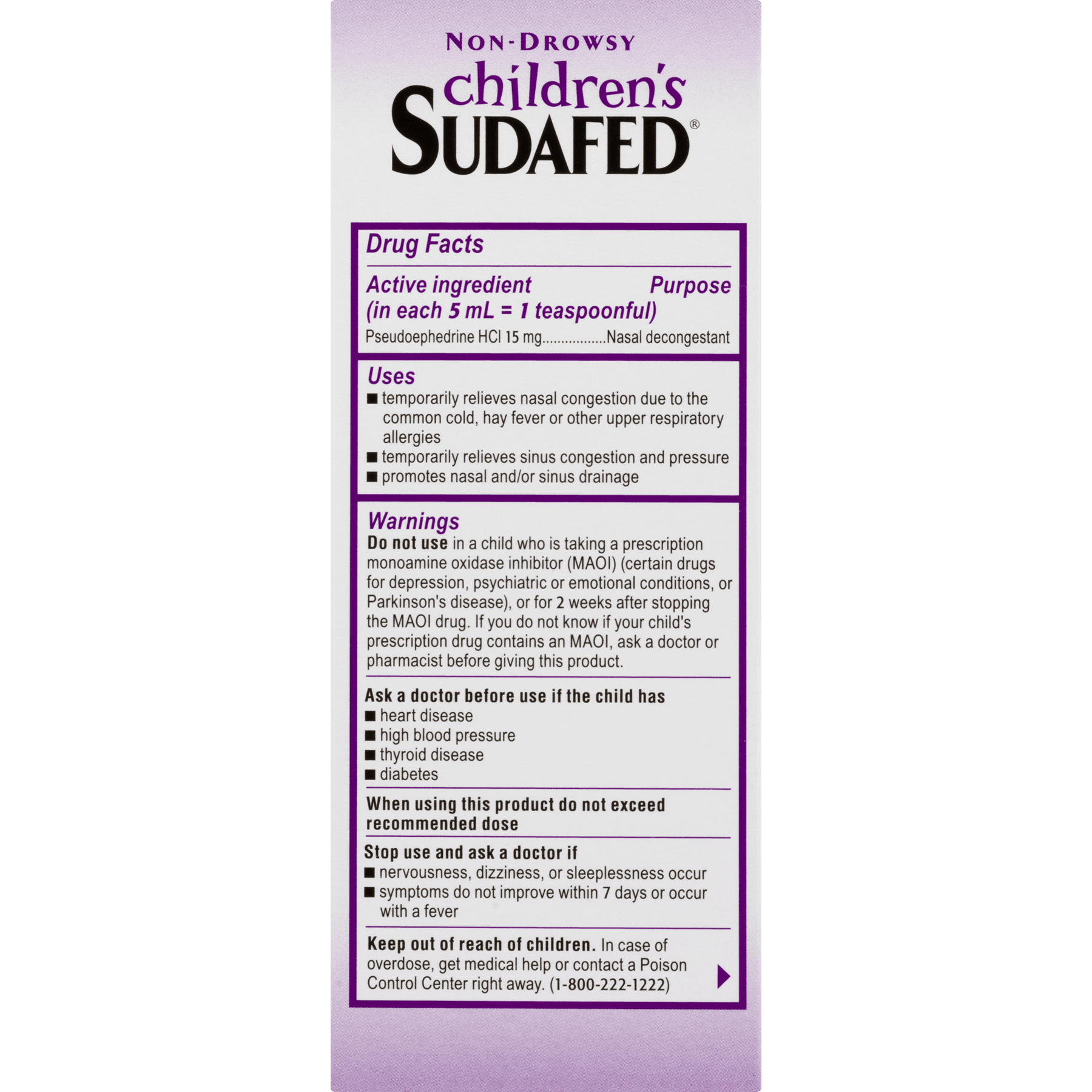 Sudafed Dosage Chart