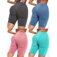 thumbnail image 7 of BadPiggies High Waist Yoga Shorts for Women Butt Lifting Tummy Control Workout Shorts Leggings Running Booty Shorts (S, Gray), 7 of 7