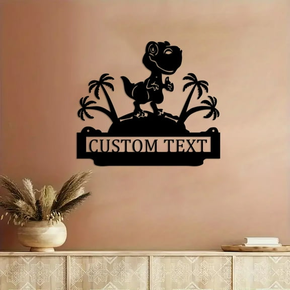 Custom Baby Dinosaur Metal Wall Art, Personalized Baby Dinosaur Name Sign Decoration For Room, Baby Dinosaur Home Decor