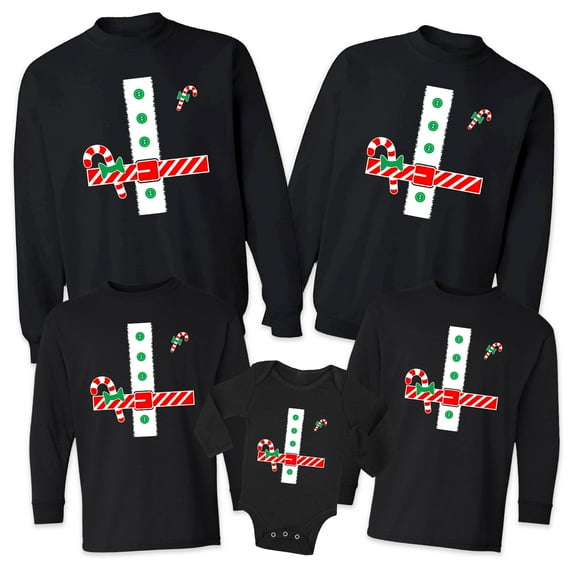 Matching Family Merry Christmas Sweaters - Funny Elf Family Christmas Sweatshirt - Mom Dad Kid Baby Christmas Outfits