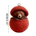 thumbnail image 3 of Christmas Knit-Ball Animals Series Acrylic Ornaments Cute Woodlands Friend With Fair-Isle Patterns, 3 of 6
