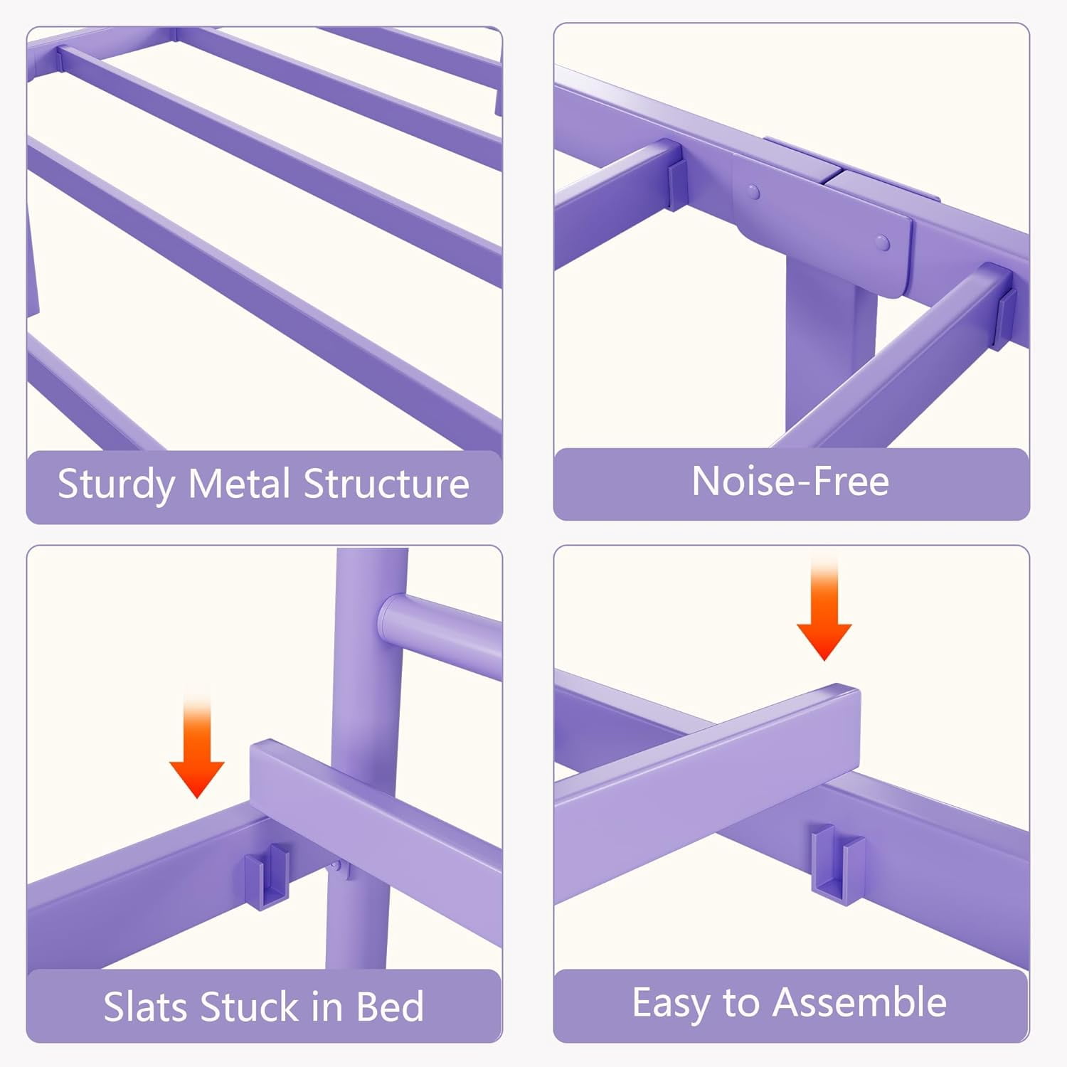 King Size Bed Frame with Headboard and Footboard,Bed Frame King Size,Metal Bed Mattress Foundation,Under Bed Storage,No Box Spring Needed