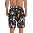thumbnail image 3 of Naloa Mushrooms and Autumn Leaves Men's Short Pajama Pants, Lounge Comfort Shorts with Elasticized Waistband and Side Pockets - X-Large, 3 of 9