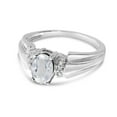 thumbnail image 3 of 14k White Gold Oval White Topaz And Diamond Ring, 3 of 6