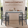 thumbnail image 6 of MIERES 3 Piece Dining Table Set, Rustic Kitchen Table and Chairs Set, Thickened Solid Wood Carbon Plate, Breakfast Table Set for Small Spaces, Dining Room, Kitchen, Rustic Gray, 6 of 11