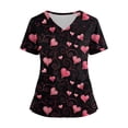 thumbnail image 2 of Valentine's Day Scrub Tops for Women Funny Love Heart Printed V-Neck Medical Shirt Tops Valentine's Day Nursing Uniform Shirts Tops with Pockets, 2 of 4