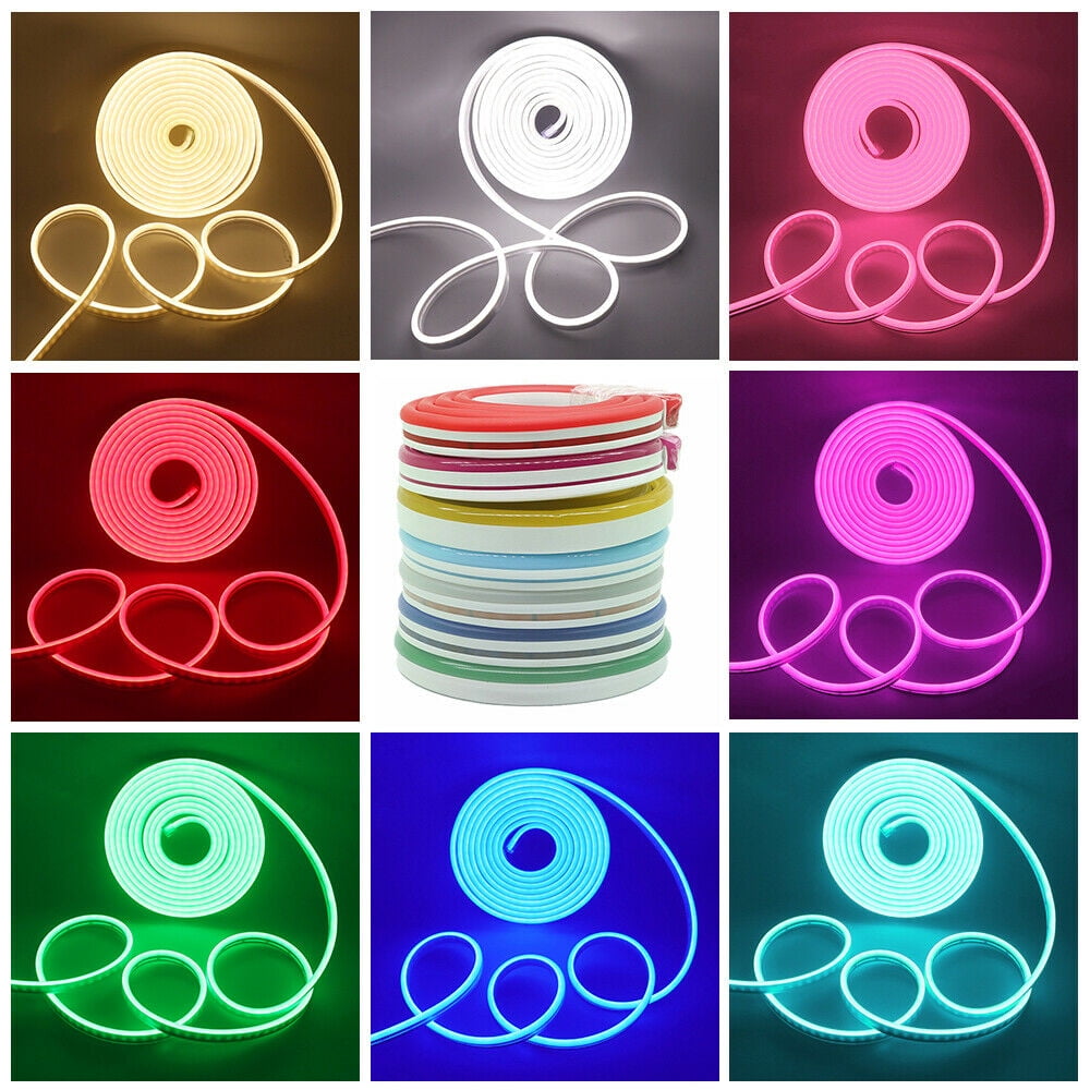 1/2/3/4/5M LED Strip Neon Tube Rope Light Flexible Silicone Sign Waterproof 12V 